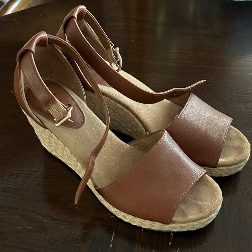Style & Co. Brown Wedge Sandals